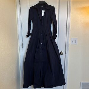 Lands' End Navy Long Sleeve Dress